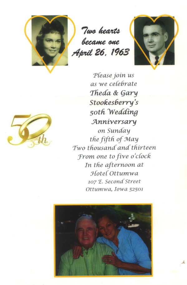 Theda & Gary Stookesberry's 50th Anniversity